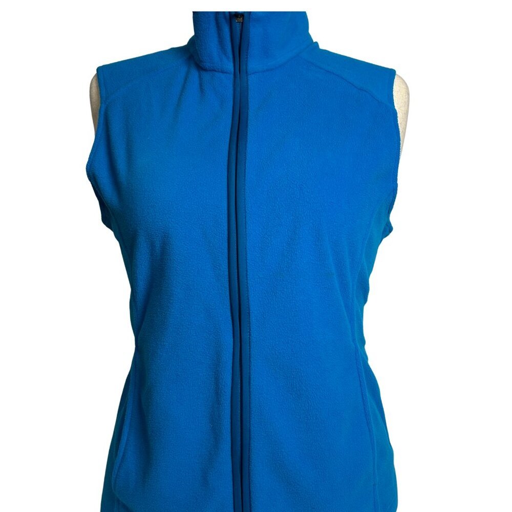 Lands' End Women's ‎ Size 18 XL Zip-Front Fleece Vest Bright Blue